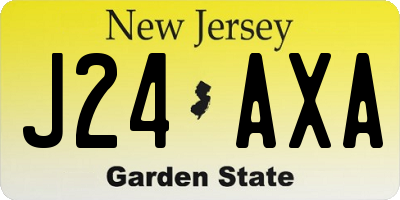 NJ license plate J24AXA