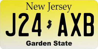 NJ license plate J24AXB