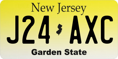 NJ license plate J24AXC