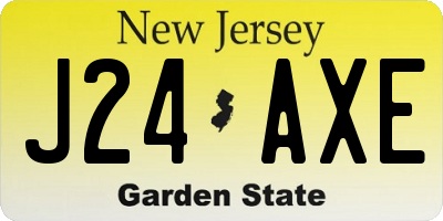 NJ license plate J24AXE