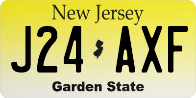 NJ license plate J24AXF