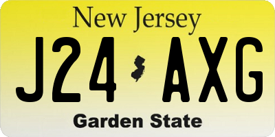NJ license plate J24AXG