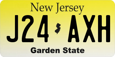 NJ license plate J24AXH