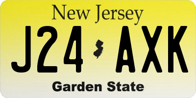 NJ license plate J24AXK