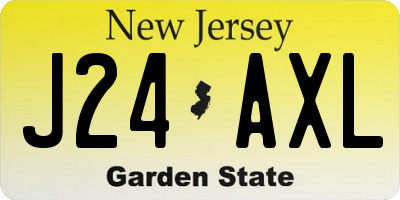 NJ license plate J24AXL