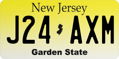 NJ license plate J24AXM