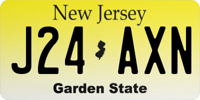 NJ license plate J24AXN