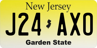 NJ license plate J24AXO