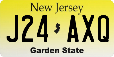 NJ license plate J24AXQ