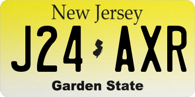 NJ license plate J24AXR