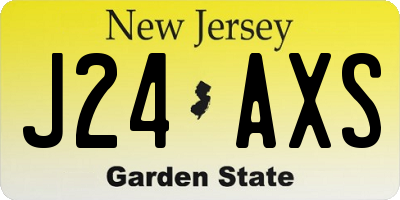 NJ license plate J24AXS