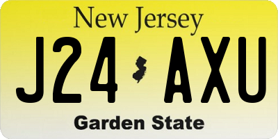 NJ license plate J24AXU