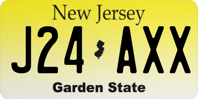 NJ license plate J24AXX