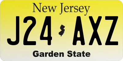 NJ license plate J24AXZ