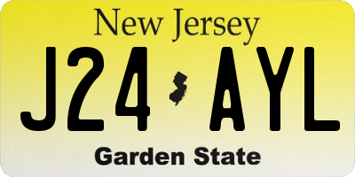NJ license plate J24AYL