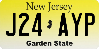 NJ license plate J24AYP