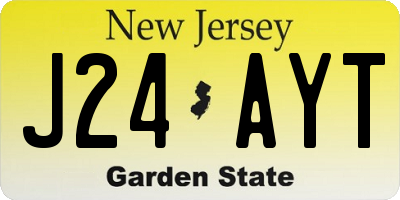 NJ license plate J24AYT