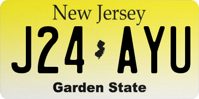 NJ license plate J24AYU