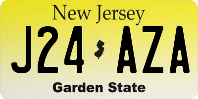 NJ license plate J24AZA