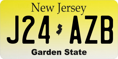 NJ license plate J24AZB