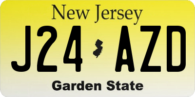 NJ license plate J24AZD