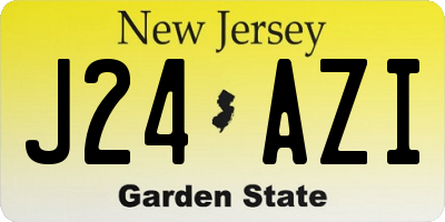 NJ license plate J24AZI