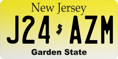 NJ license plate J24AZM