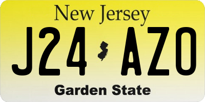 NJ license plate J24AZO