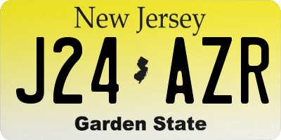 NJ license plate J24AZR
