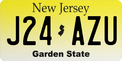 NJ license plate J24AZU
