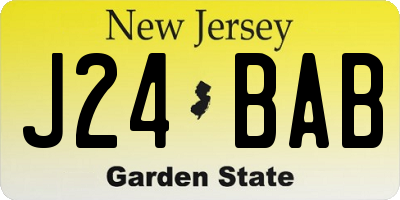 NJ license plate J24BAB