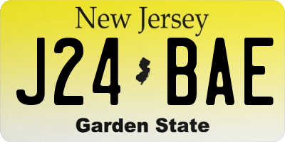 NJ license plate J24BAE