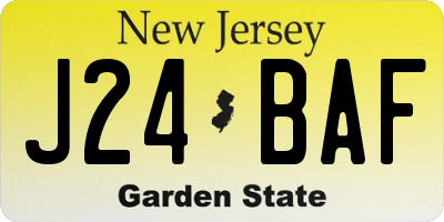 NJ license plate J24BAF