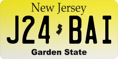 NJ license plate J24BAI
