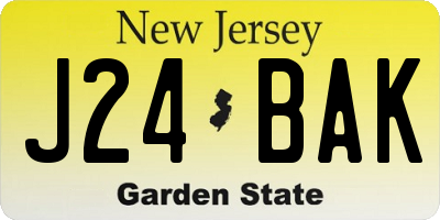 NJ license plate J24BAK