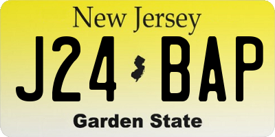 NJ license plate J24BAP