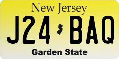 NJ license plate J24BAQ