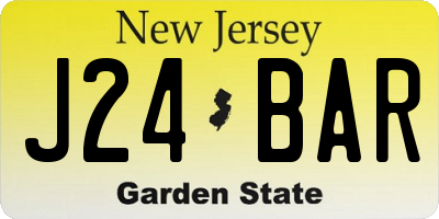 NJ license plate J24BAR