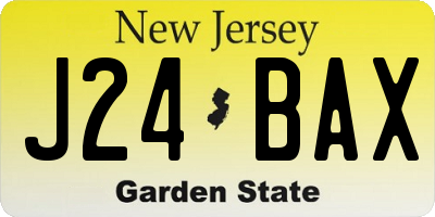 NJ license plate J24BAX