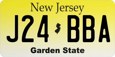 NJ license plate J24BBA