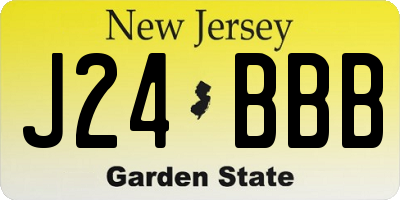 NJ license plate J24BBB