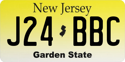 NJ license plate J24BBC