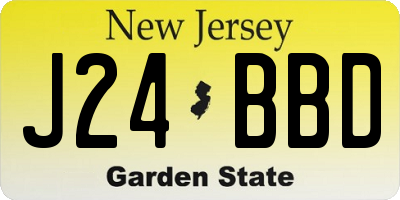 NJ license plate J24BBD