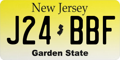 NJ license plate J24BBF