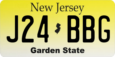 NJ license plate J24BBG