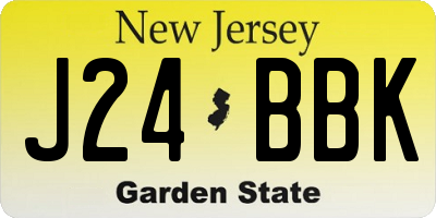 NJ license plate J24BBK