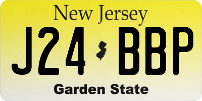 NJ license plate J24BBP