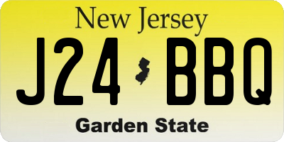 NJ license plate J24BBQ