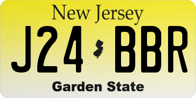 NJ license plate J24BBR