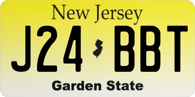 NJ license plate J24BBT